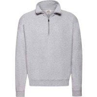 Fruit of the Loom Men's Classic Zip Neck Sweatshirt in Grey | Size: Small