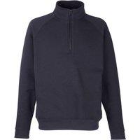 Fruit of the Loom Men's Classic Zip Neck Sweatshirt in Mid Navy | Size: Medium