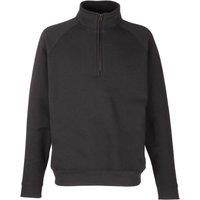 Fruit of the Loom Men's Classic Zip Neck Sweatshirt in Black | Size: Medium