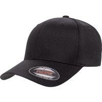 Yupoong Men's Flexfit Fitted Baseball Cap in True Black | Size: S/M