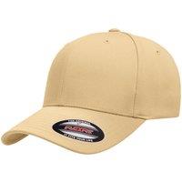 Yupoong Men's Flexfit Fitted Baseball Cap in Beige | Size: S/M