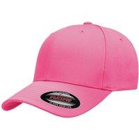 Yupoong Men's Flexfit Fitted Baseball Cap in Dark Pink | Size: S/M