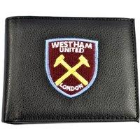 West Ham United FC Men's Embroidered Bi-Fold Wallet in Black