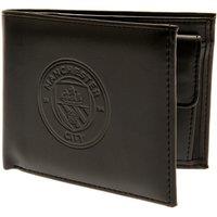 Manchester City FC Men's Debossed Wallet in Black