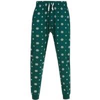 SF Men's Snowflake Lounge Pants in Bottle Green | Size: XS