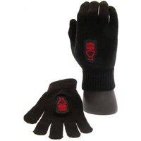Nottingham Forest FC Men's Knitted Crest Winter Gloves in Black