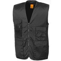 Result Men's Safari Waistcoat in Black | Size: Small