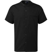 Premier Men's Recyclight Short-Sleeved Chef Shirt in Black | Size: XL