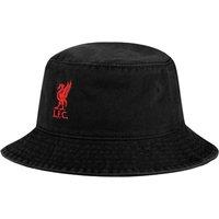 Liverpool FC Men's Crest Bucket Hat in Black | Size: Medium/Large