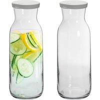 Argon Tableware Brocca Glass Carafes with Silicone Lids - 1.2 Litre - Pack of 2 in Clear