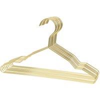 Harbour Housewares 20x Metal Coat Hangers - Gold Wire Clothes Hangers with Trouser Bar | Size: 20 Pack