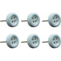 Nicola Spring Ceramic Cabinet Knobs Button - Pack of 6 in Blue | Size: 1000mm x 500mm