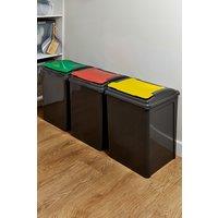 Wham 3 Piece 50L Recycling Plastic Bins in Grey