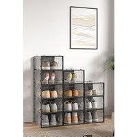 Living and Home 12pcs Clear Plastic Stackable Shoe Storage Box