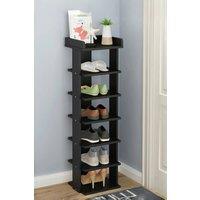 Living and Home 7-Tier Shoe Rack Organizer Shoe Storage Stand Shelf in Black