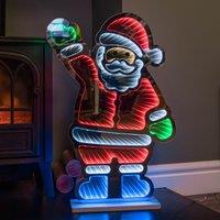 Samuel Alexander 60cm Light up Waving Santa Christmas Infinity Decoration with Multi-Coloured LEDs
