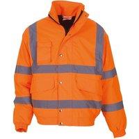 Yoko Men's Classic Safety Bomber Jacket in Orange | Size: Medium