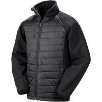 Result Men's Compass Softshell Padded Jacket in Black | Size: Medium