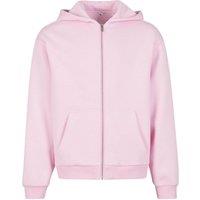 Build Your Brand Men's Fluffy Full Zip Hoodie in Pink | Size: 2XL