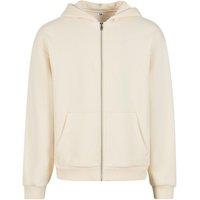 Build Your Brand Men's Fluffy Full Zip Hoodie in Off-White | Size: XL