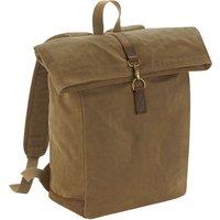 Quadra Men's Heritage Waxed Canvas Leather Accent Backpack in Light Brown