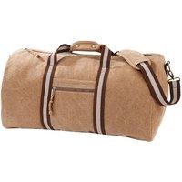 Quadra Men's Vintage Canvas Holdall Duffle Bag - 45 Litres Pack of 2 in Tan