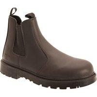 Grafters Men's Grinder Safety Twin Gusset Leather Dealer Boots in Brown | Size: 7