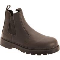 Grafters Men's Grinder Safety Twin Gusset Leather Dealer Boots in Brown | Size: 4