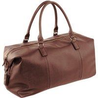 Quadra Men's NuHude Faux Leather Weekender Holdall Bag in Tan