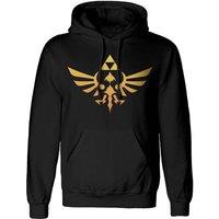 The Legend Of Zelda Men's Hyrule Logo Pullover Hoodie in Black | Size: Large