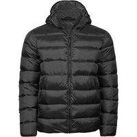 TEE JAYS Men's Lite Hooded Padded Jacket in Black | Size: 2XL