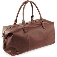 Quadra Men's NuHude Faux Leather Weekender Holdall Bag Pack of 2 in Tan
