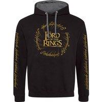 Lord of the Rings Men's Gold Foil Hoodie in Black | Size: Small