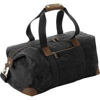Quadra Men's Heritage Leather Handled Holdall in Black
