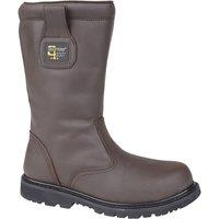 Grafters Men's Safety Toe Cap Rigger Boots in Light Brown | Size: 7