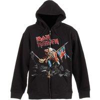 Iron Maiden Men's Scuffed Trooper Back Print Full Zip Hoodie in Black | Size: Small