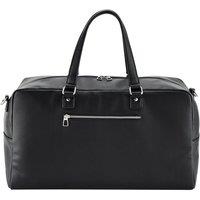 Quadra Men's Tailored Luxe Leather-Look PU Weekend Bag in Black