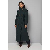 Wallis Women's Funnel Neck Coat in Green | Size: 16
