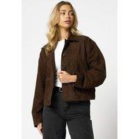 Barneys Originals Women's Brown Goat Suede Jacket | Size: 14