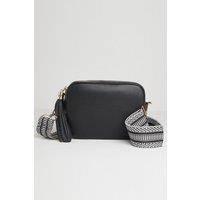 Betsy & Floss Women's 'Verona' Crossbody Tassel Bag with Aztec Strap in Black