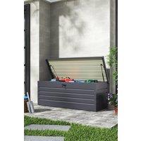 Garden Sanctuary Lockable Metal Outdoor Garden Storage Box in Grey