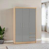 Seconique Seville 3 Door 2 Drawer Wardrobe in Grey