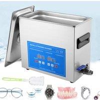 Hinsinc Ultrasonic Cleaner Timer-7L Watch Jewellery Coins Cleaning Machine in Silver