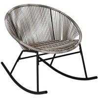 Charles Bentley Zanzibar Rocking Chair Grey Rattan String Seat