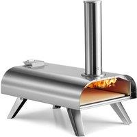 Gr8 Garden Pizza Oven Portable 12 Wood Pellet BBQ Stainless Steel Outdoor Grill Cooker in Silver