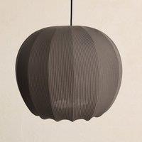 CGC Lighting Lila Grey Rounded Ribbed Stretch Cotton Fabric Lampshade