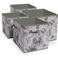 OHS Marble Storage Cubes 2 Pack Folding Boxes Shoe Toy Set Space Saving in Charcoal