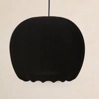 CGC Lighting Lila Black Rounded Ribbed Stretch Cotton Fabric Lampshade