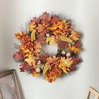 Garden Greatness Autumn Maple Leaf Door Wreath - Fall Front Door Decor in Brown | Size: 1 Pack