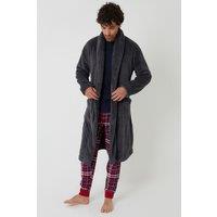 Threadbare Men's Borg Dressing Gown in Charcoal | Size: S/M